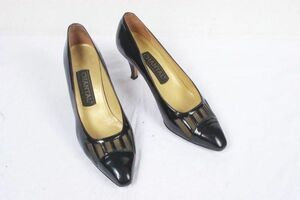Chantal Black Leather Mesh Toes Dress 2.5 in. Heels Women sz. 9 M Made in Italy